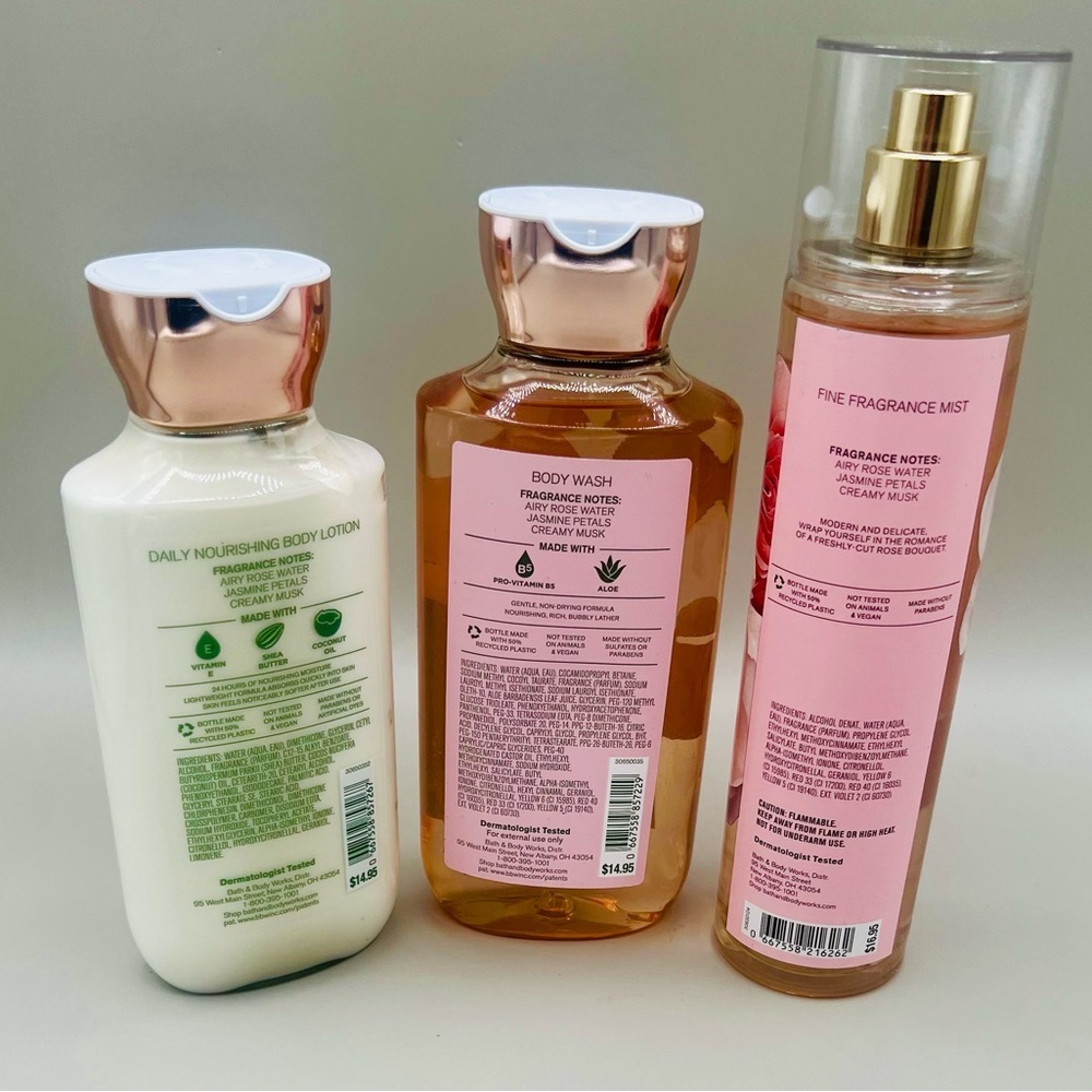 Bath & Body Works ROSE 3 Pc Set ~ Body Lotion, Body Wash, & Fine Fragrance ~ NEW - Picture 2 of 5